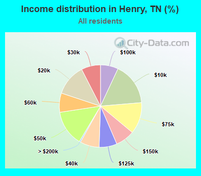 Income distribution in Henry, TN (%)