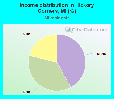 Income distribution in Hickory Corners, MI (%)
