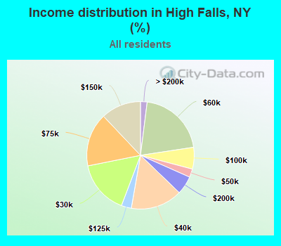 Income distribution in High Falls, NY (%)