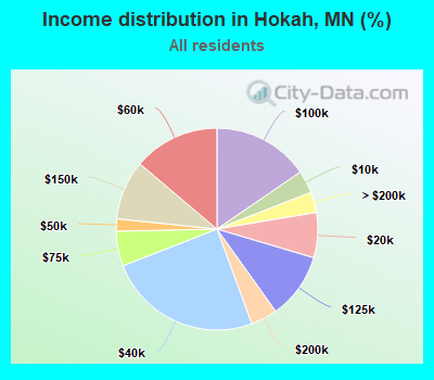 Income distribution in Hokah, MN (%)