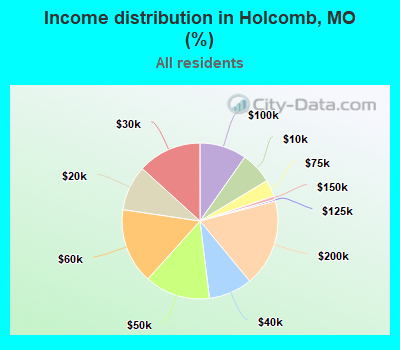 Income distribution in Holcomb, MO (%)