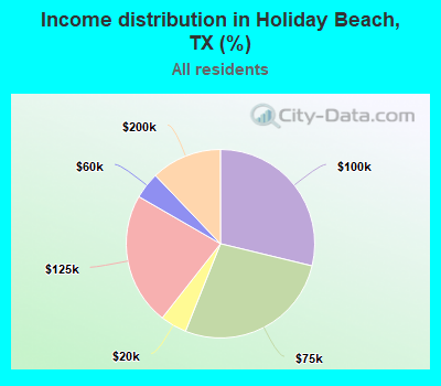 Income distribution in Holiday Beach, TX (%)