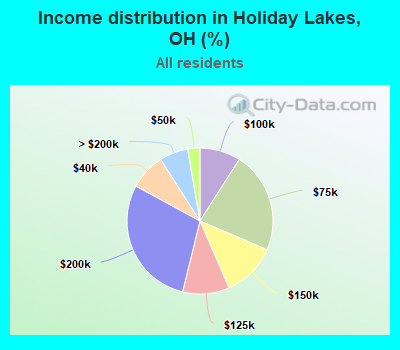 Income distribution in Holiday Lakes, OH (%)