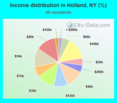 Income distribution in Holland, NY (%)