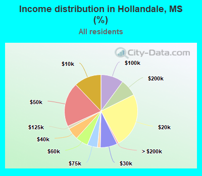 Income distribution in Hollandale, MS (%)