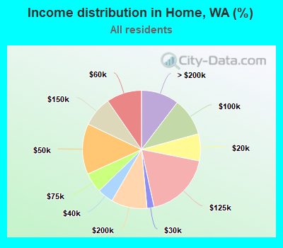 Income distribution in Home, WA (%)