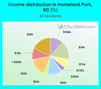 Income distribution in Homeland Park, SC (%)