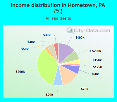 Income distribution in Hometown, PA (%)