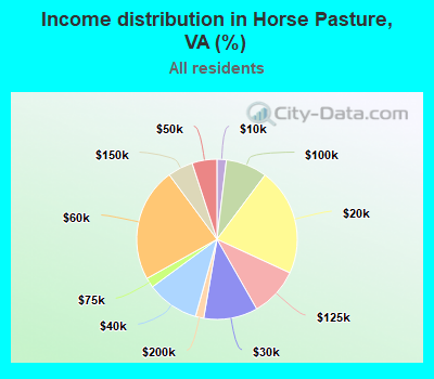 Income distribution in Horse Pasture, VA (%)