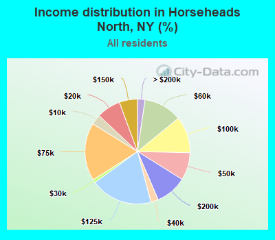 Income distribution in Horseheads North, NY (%)