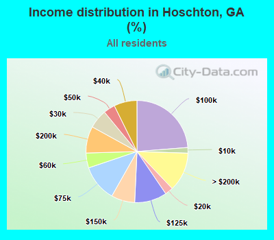 Income distribution in Hoschton, GA (%)
