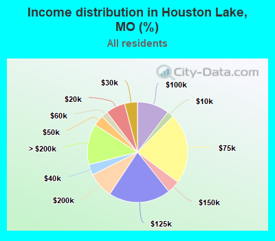 Income distribution in Houston Lake, MO (%)