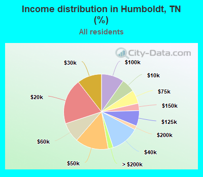 Income distribution in Humboldt, TN (%)