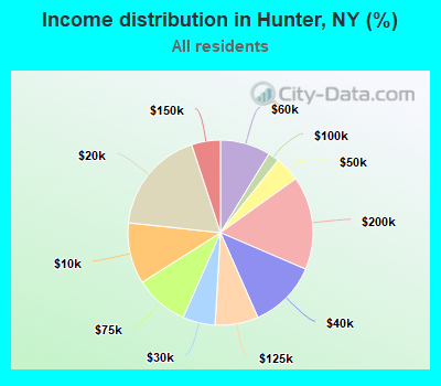 Income distribution in Hunter, NY (%)