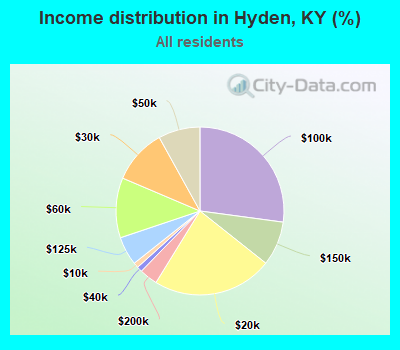 Income distribution in Hyden, KY (%)