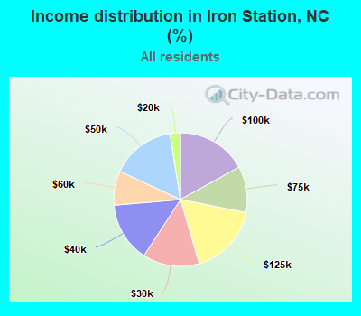Income distribution in Iron Station, NC (%)