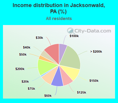 Income distribution in Jacksonwald, PA (%)