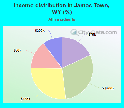 Income distribution in James Town, WY (%)