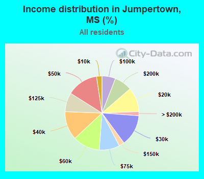 Income distribution in Jumpertown, MS (%)
