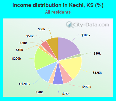 Income distribution in Kechi, KS (%)