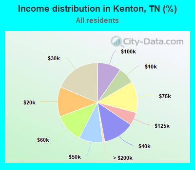Income distribution in Kenton, TN (%)