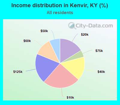 Income distribution in Kenvir, KY (%)