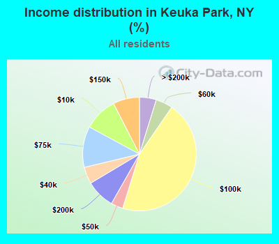 Income distribution in Keuka Park, NY (%)