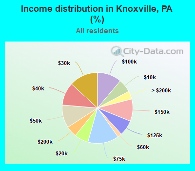 Income distribution in Knoxville, PA (%)