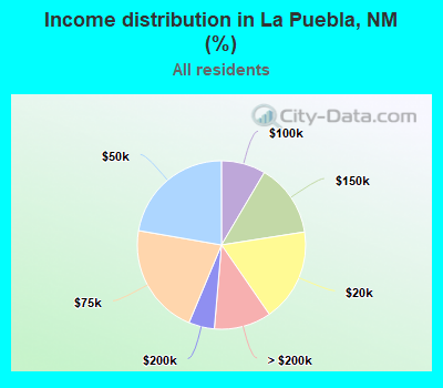 Income distribution in La Puebla, NM (%)