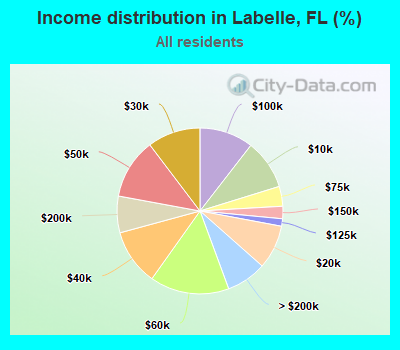 Income distribution in Labelle, FL (%)