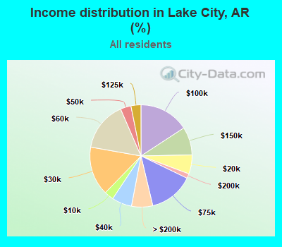 Income distribution in Lake City, AR (%)