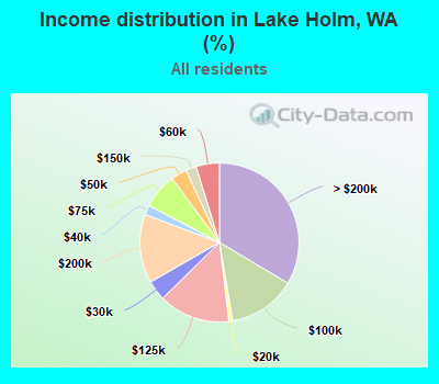 Income distribution in Lake Holm, WA (%)