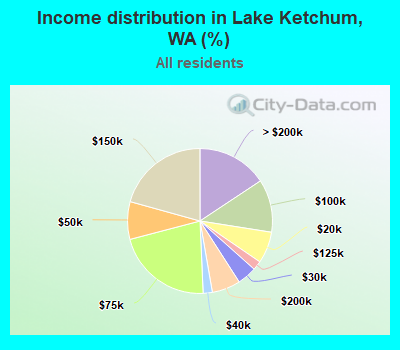 Income distribution in Lake Ketchum, WA (%)