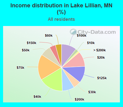 Income distribution in Lake Lillian, MN (%)