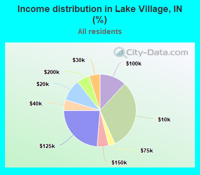 Income distribution in Lake Village, IN (%)