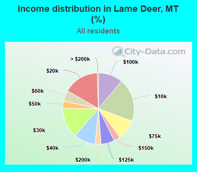 Income distribution in Lame Deer, MT (%)