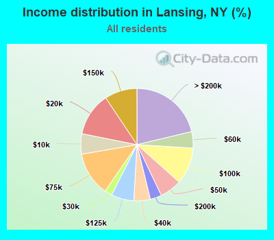 Income distribution in Lansing, NY (%)