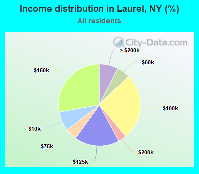 Income distribution in Laurel, NY (%)