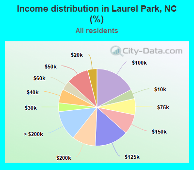 Income distribution in Laurel Park, NC (%)