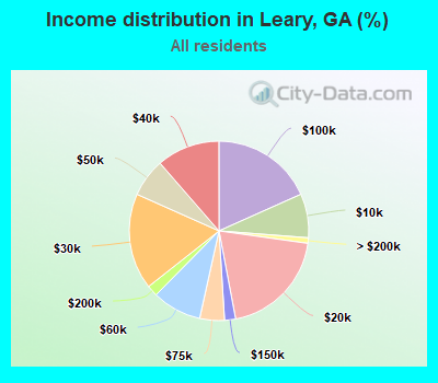 Income distribution in Leary, GA (%)