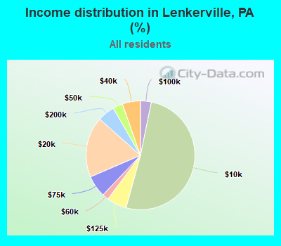 Income distribution in Lenkerville, PA (%)