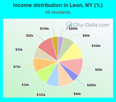 Income distribution in Leon, NY (%)