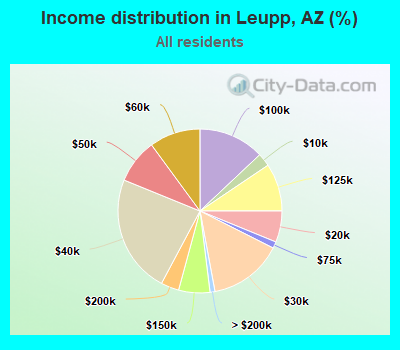 Income distribution in Leupp, AZ (%)