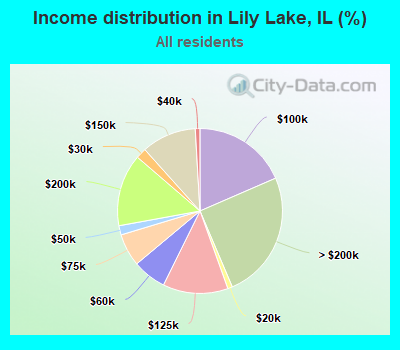 Income distribution in Lily Lake, IL (%)