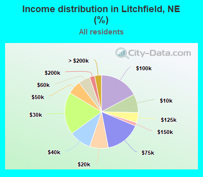 Income distribution in Litchfield, NE (%)