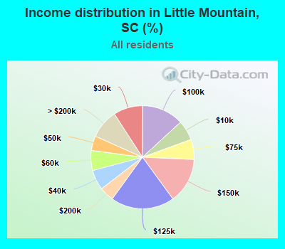 Income distribution in Little Mountain, SC (%)