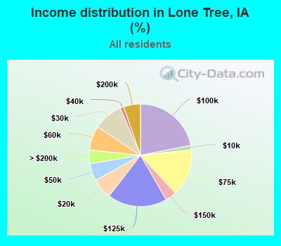 Income distribution in Lone Tree, IA (%)