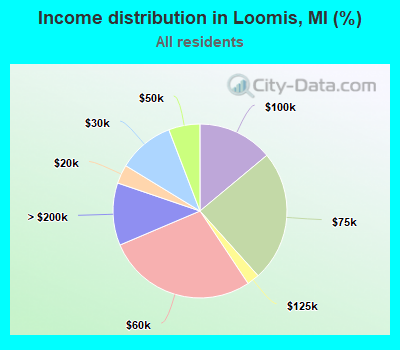 Income distribution in Loomis, MI (%)