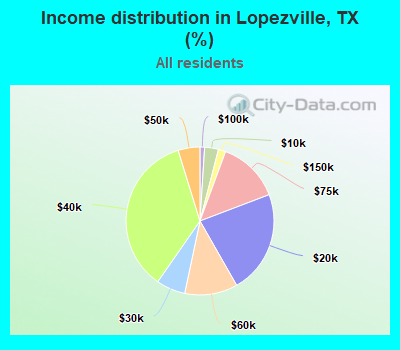 Income distribution in Lopezville, TX (%)