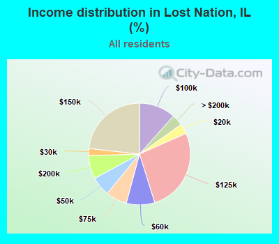 Income distribution in Lost Nation, IL (%)
